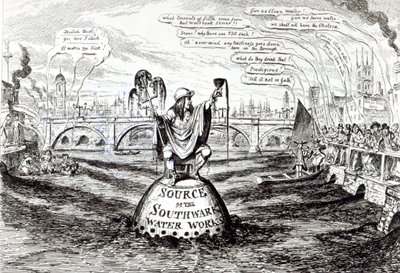 Satirical Cartoon about the Southwark Water Company, 1832 by George Cruikshank